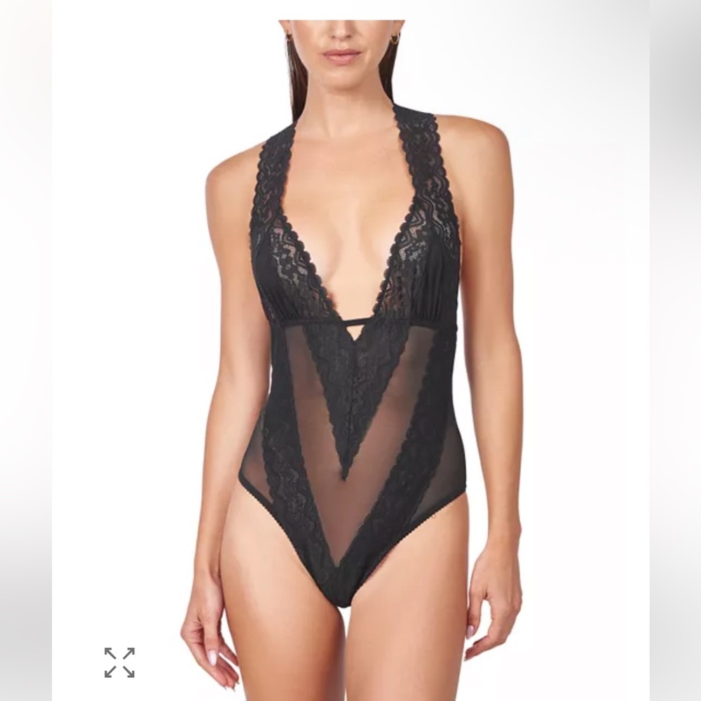 MUCCI Alessandra Lace Cross Back Bodysuit Sz XS